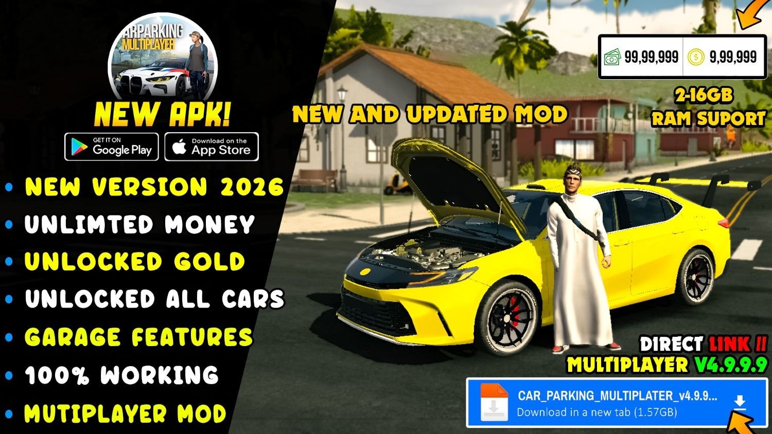 Car Parking Multiplayer MOD APK  v4.9.9.9 Cover