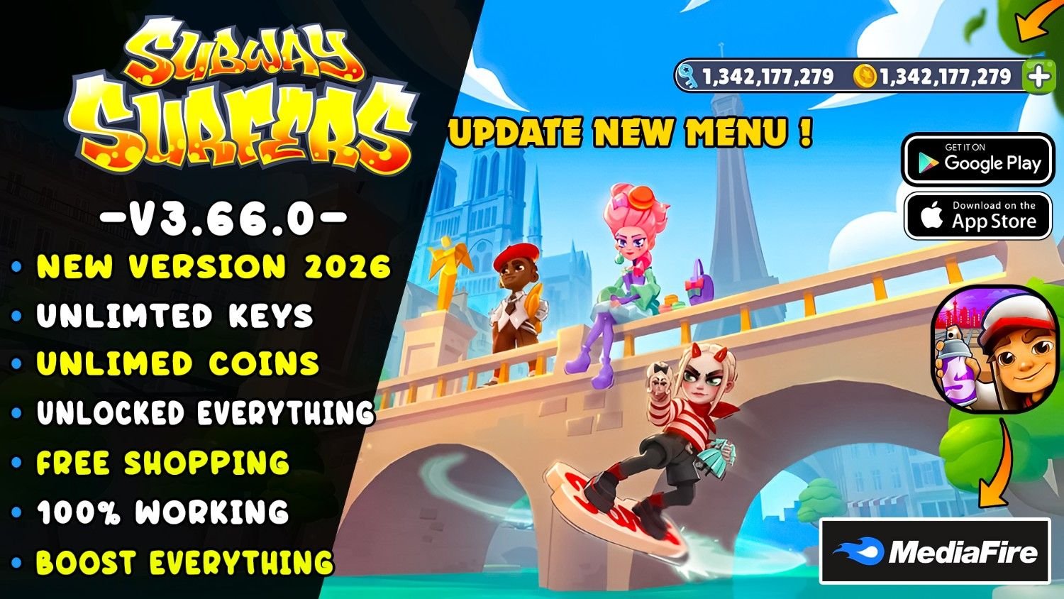 Subway Surfers MOD MENU v3.66.0 Cover